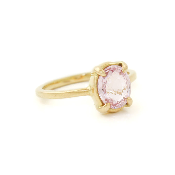18k Gold x 2 ct Oval Pink Sapphire Engagement Ring - Kingdom Jewelry