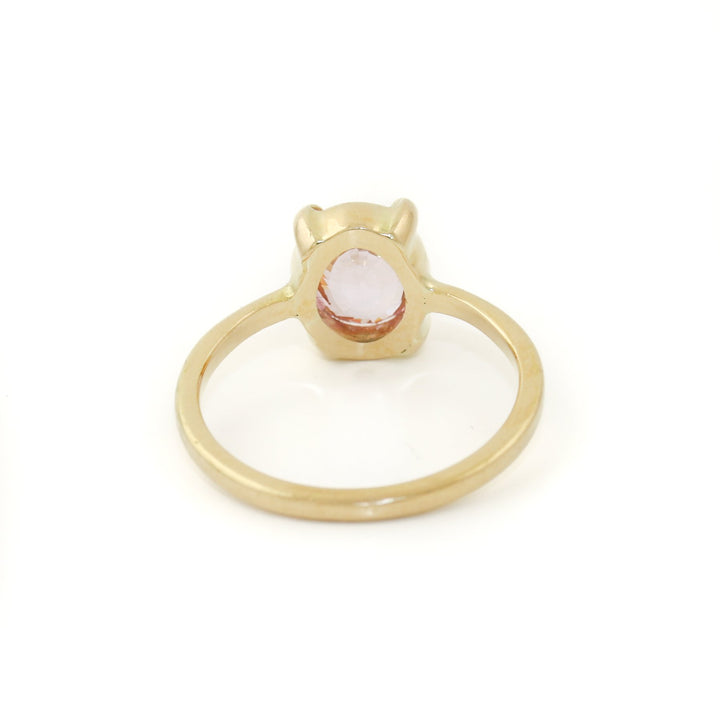 18k Gold x 2 ct Oval Pink Sapphire Engagement Ring - Kingdom Jewelry