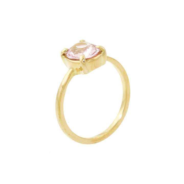 18k Gold x 2 ct Oval Pink Sapphire Engagement Ring - Kingdom Jewelry