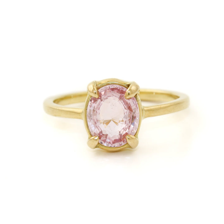 18k Gold x 2 ct Oval Pink Sapphire Engagement Ring - Kingdom Jewelry