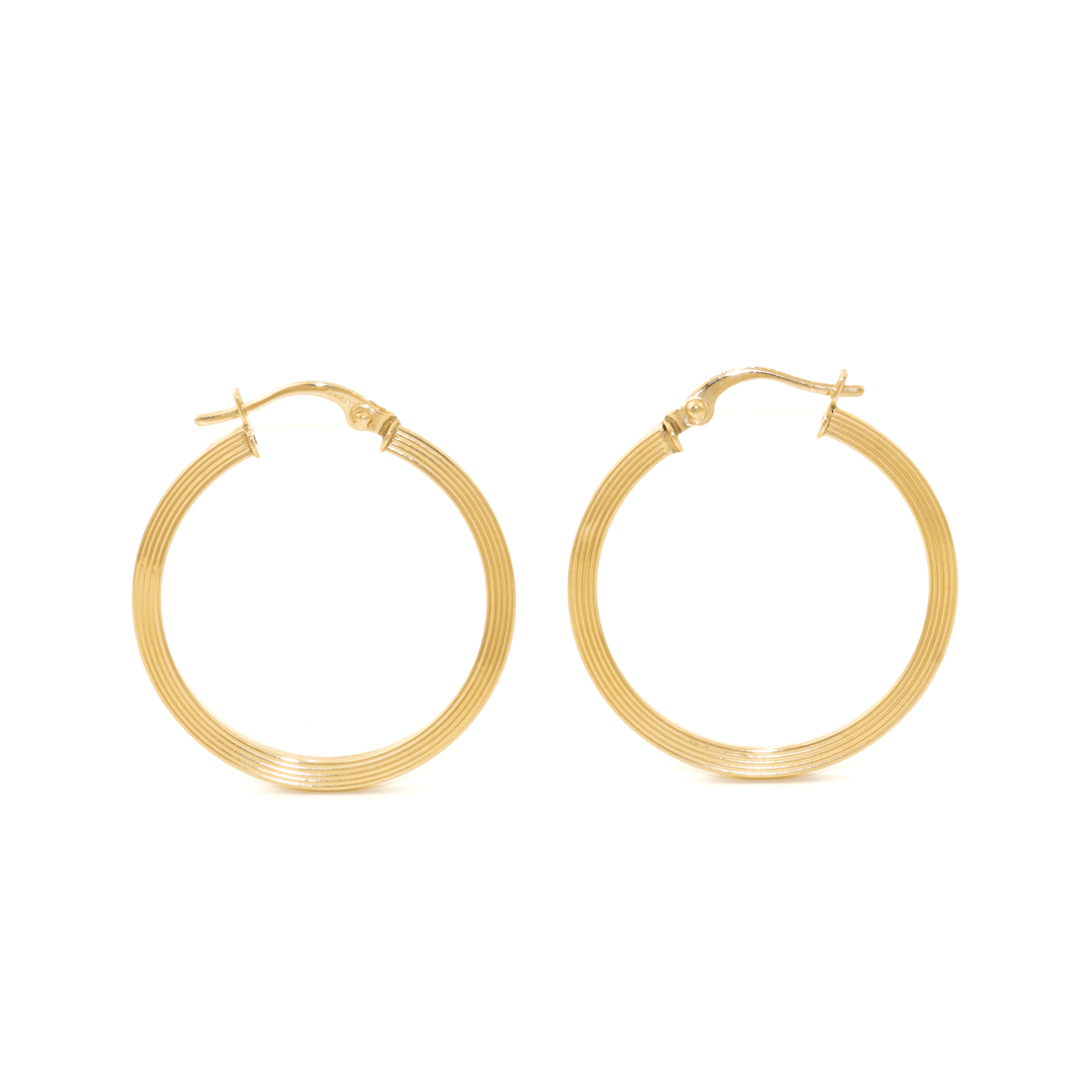 18k Gold x 25mm Slim Squared Hoop Earrings - Kingdom Jewelry