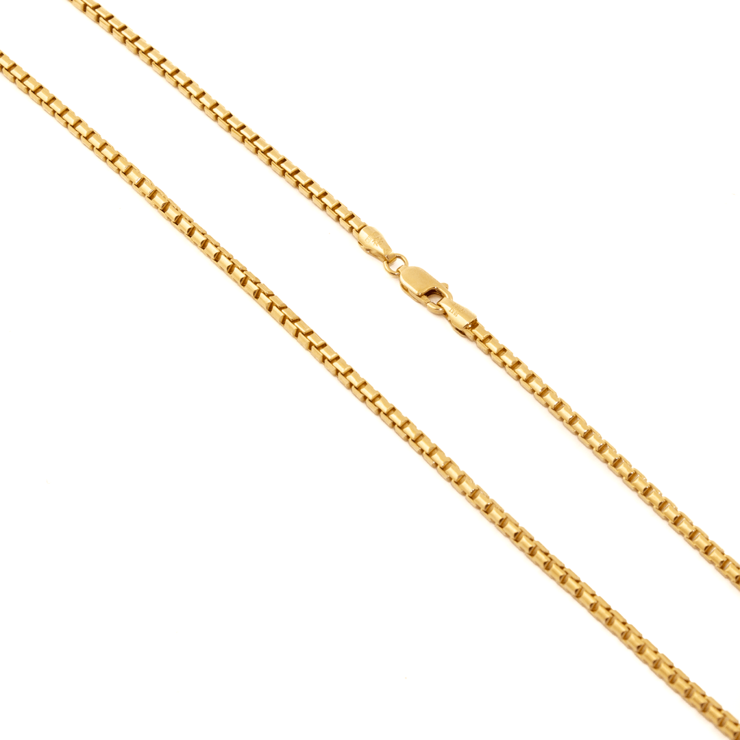 3mm Rounded Box Chain 18k Gold x 3mm Rounded Box Link Chain Necklace – Kingdom Jewelry