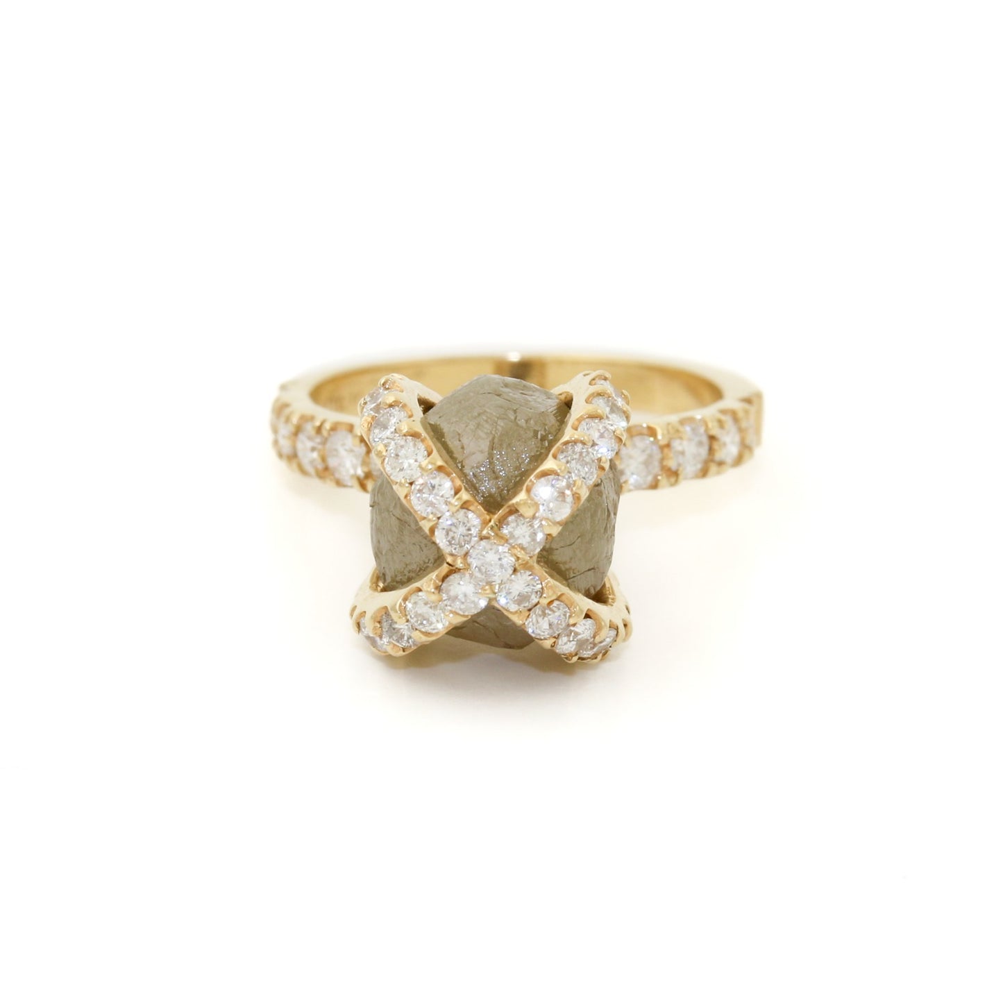 18k Gold x 6ct Rough Diamond Cocktail Ring - Kingdom Jewelry