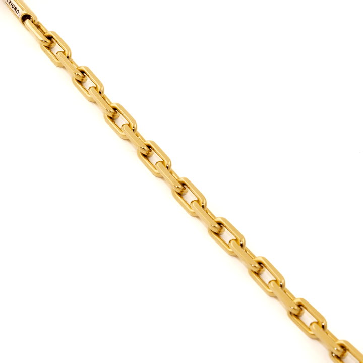 18k Gold x 6mm Beveled Paper Clip Maxioro Chain Bracelet - Kingdom Jewelry