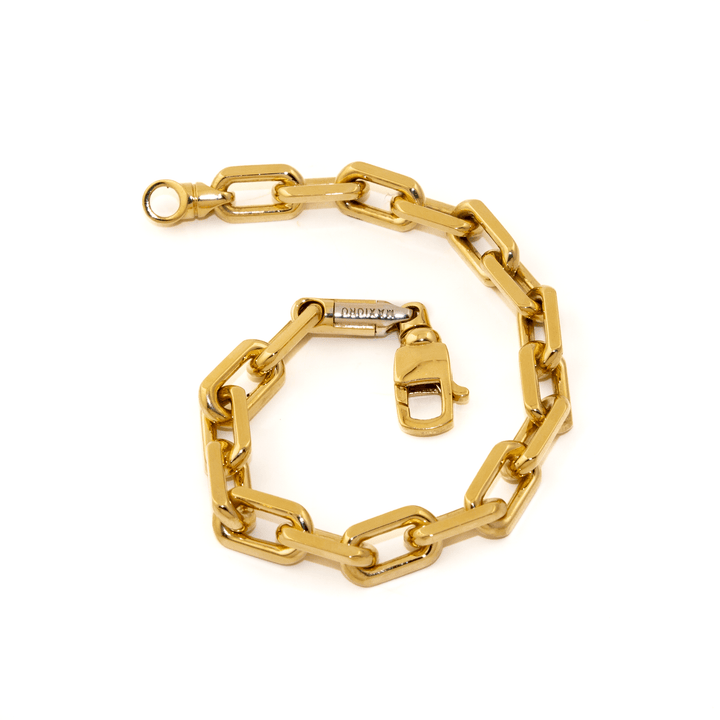 18k Gold x 6mm Beveled Paper Clip Maxioro Chain Bracelet - Kingdom Jewelry
