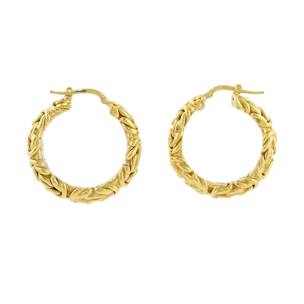 
                      
                        18k Gold x 7mm Byzantine Rope Hoops - Kingdom Jewelry
                      
                    