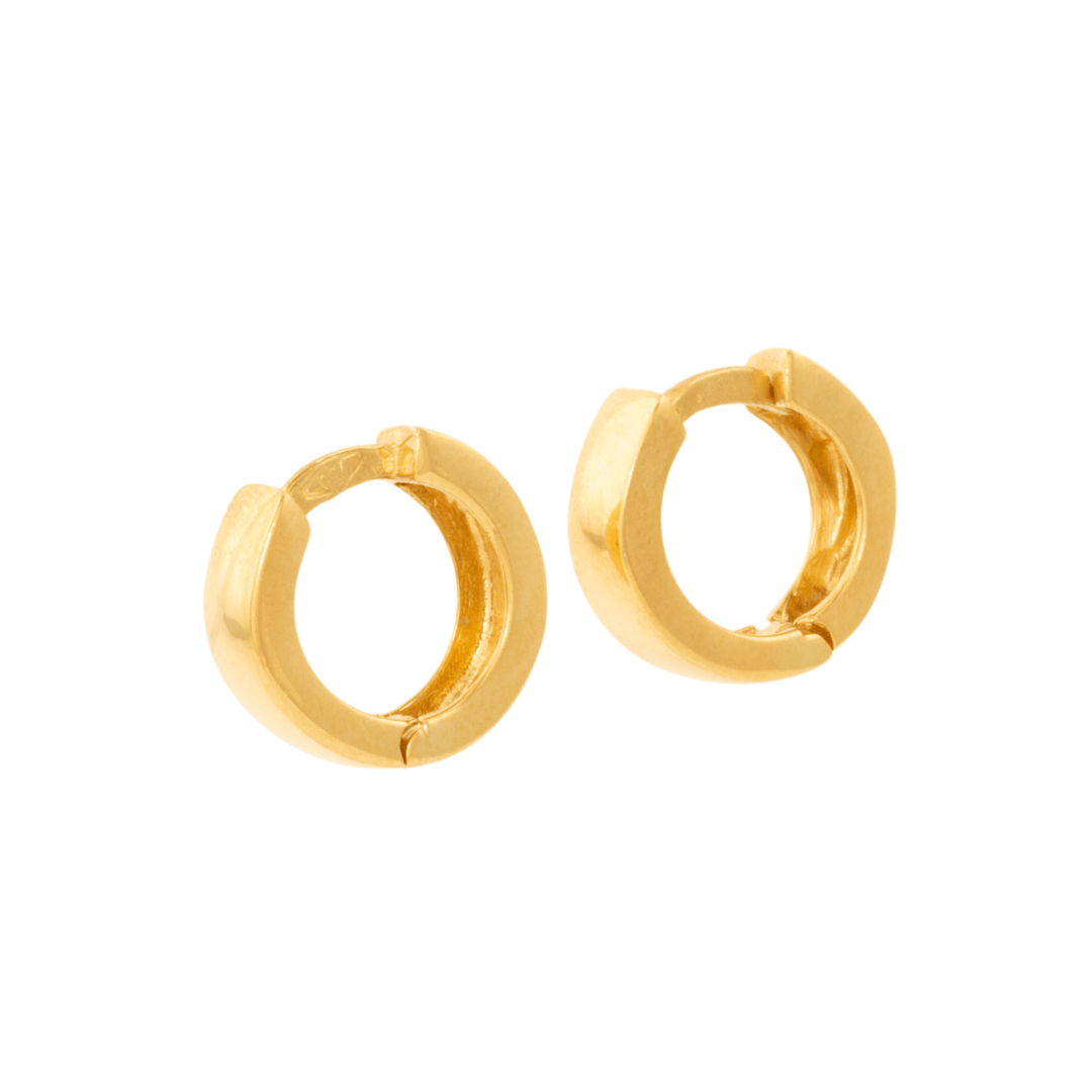 18k Gold x 9mm Square Tube Huggie Hoops - Kingdom Jewelry