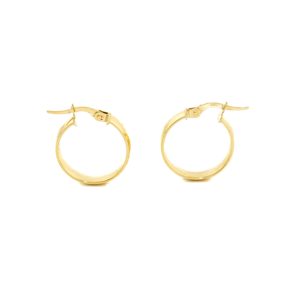 18K Gold x Flat Lightweight Hoops - Kingdom Jewelry