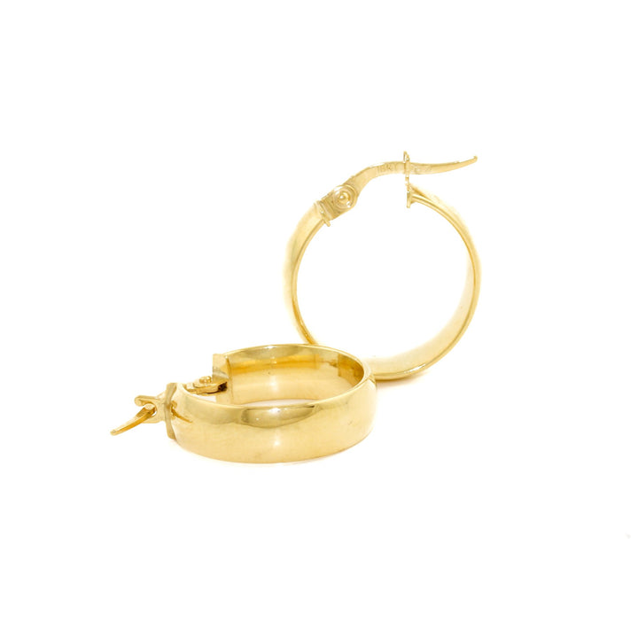18K Gold x Flat Lightweight Hoops - Kingdom Jewelry
