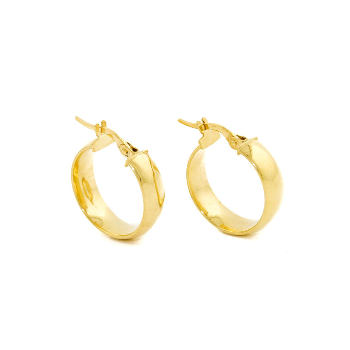 18K Gold x Flat Lightweight Hoops - Kingdom Jewelry