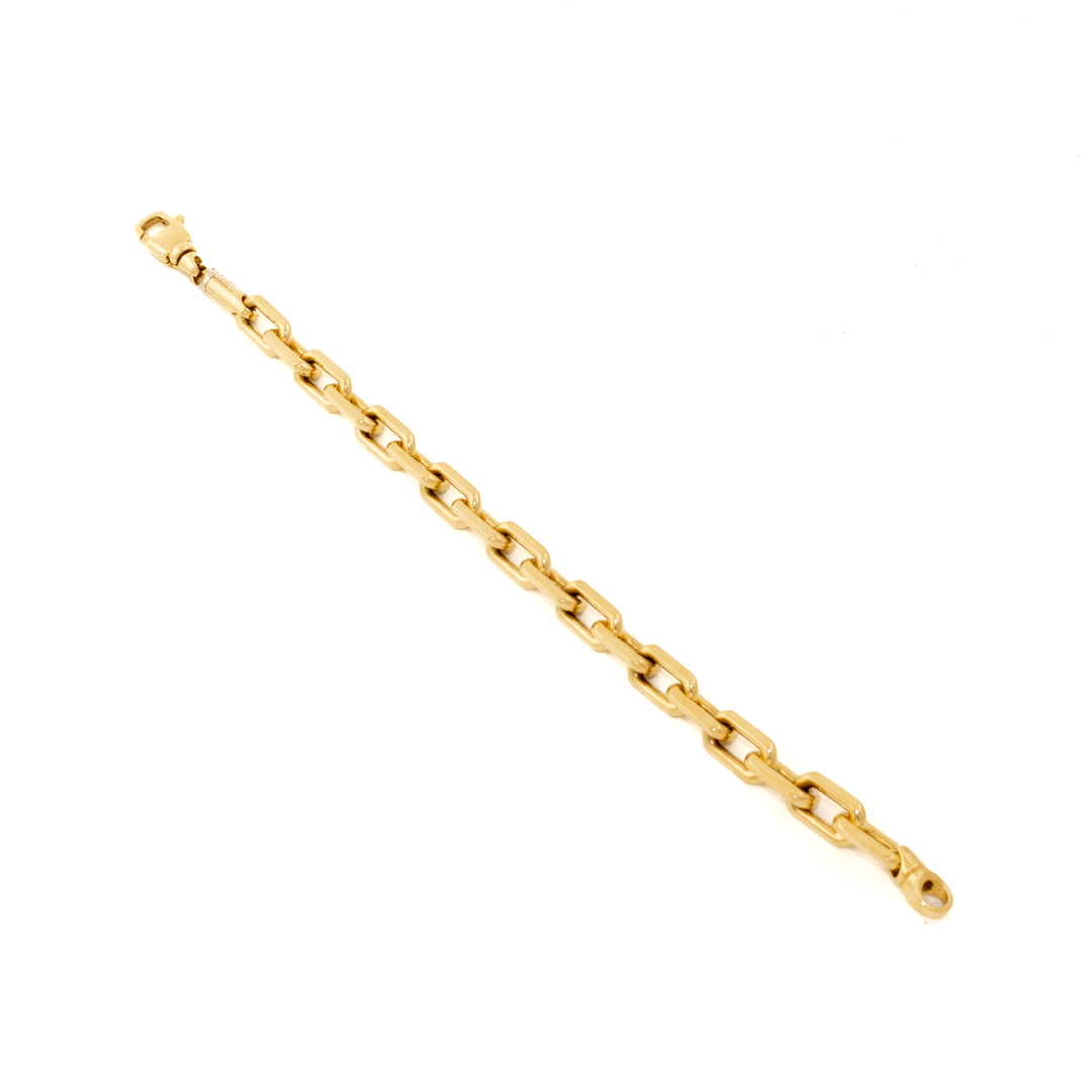18k Gold x Handmade 8mm Solid Italian Hermes Link Bracelet - Kingdom Jewelry