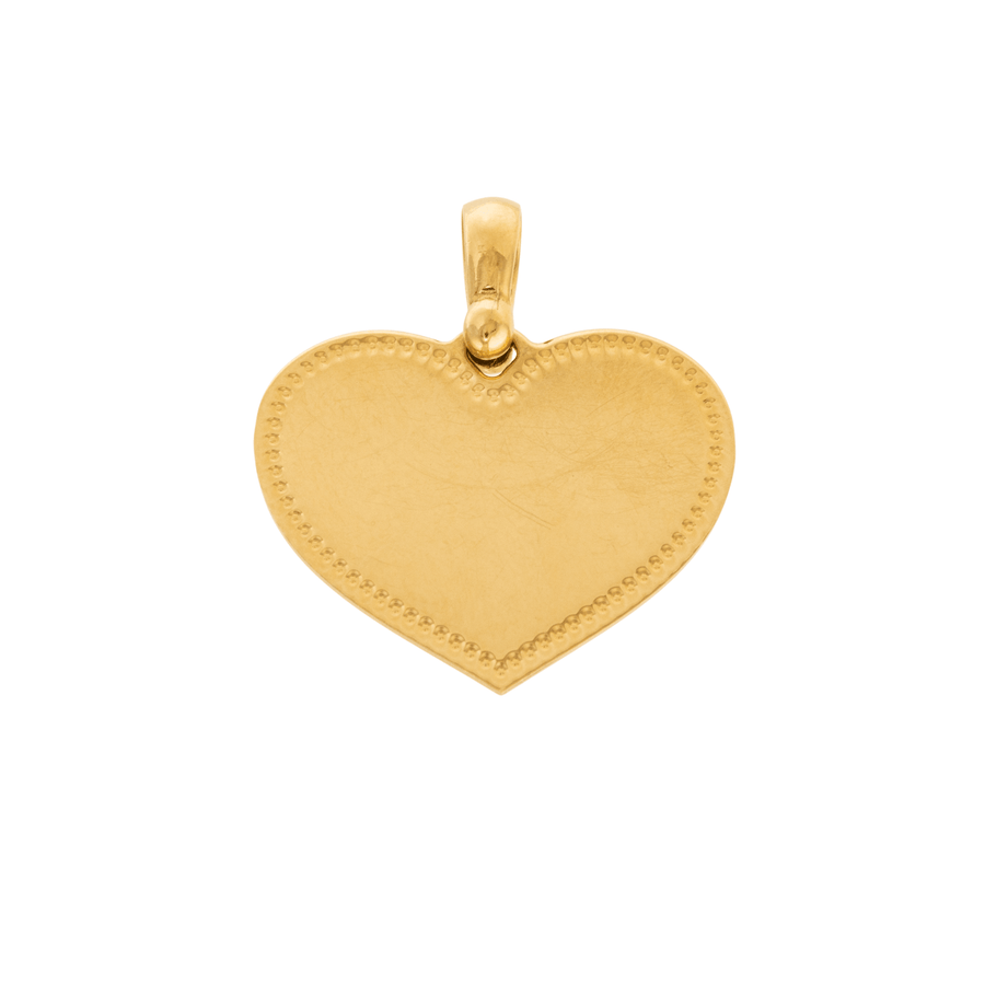 18k Gold x Milgrain Heart - Shape Pendant - Kingdom Jewelry