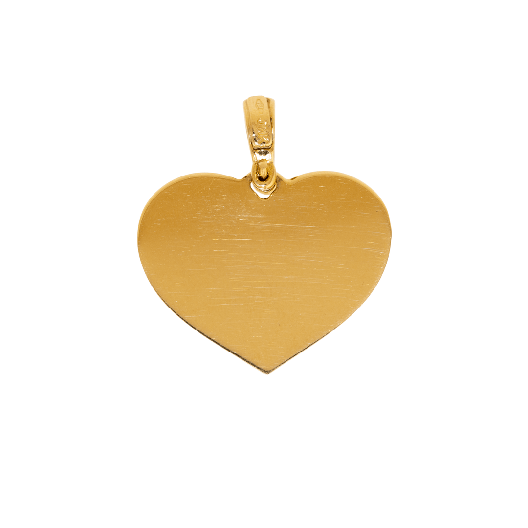 18k Gold x Milgrain Heart - Shape Pendant - Kingdom Jewelry