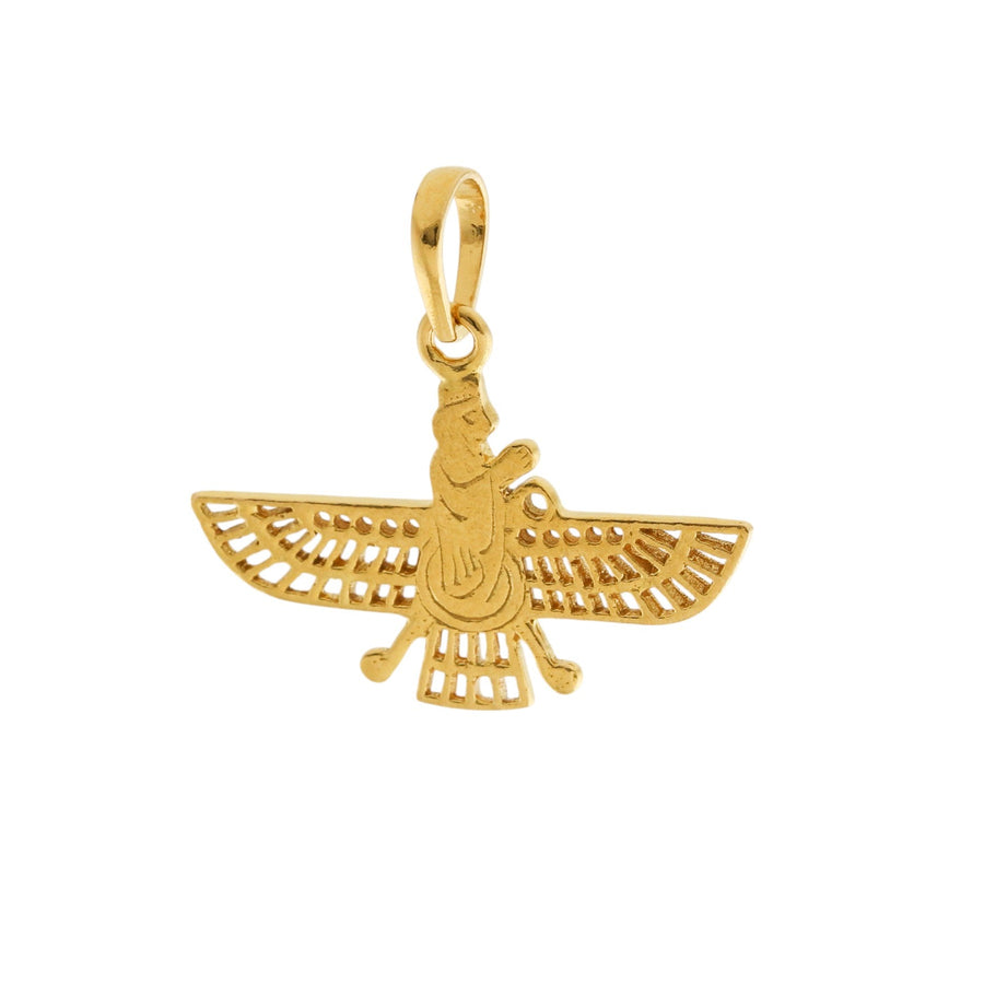 18k Gold x Revered Persian God "Farāvahār" Charm - Kingdom Jewelry