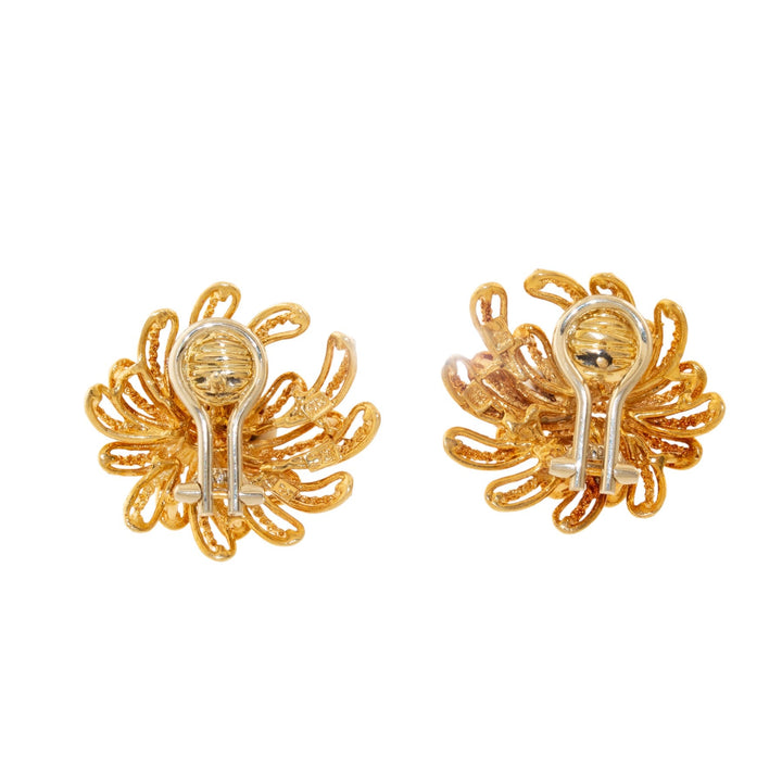 18k Gold x Ruby Cocktail Clip - On Firework Earrings - Kingdom Jewelry