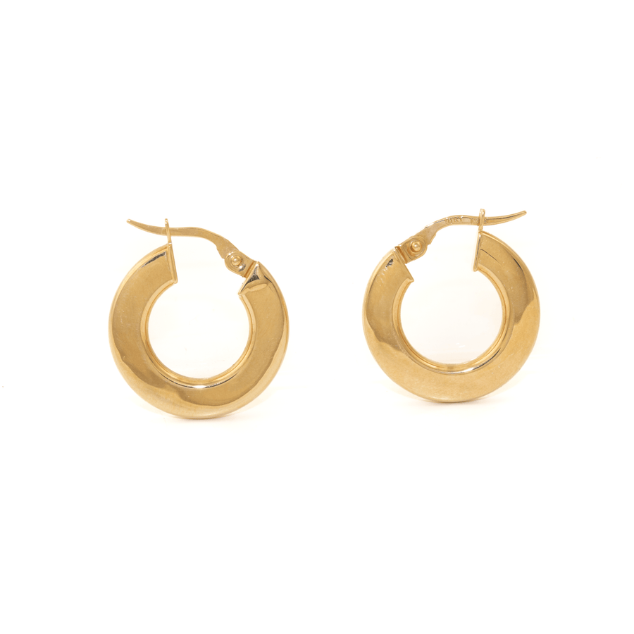 18k Gold x Semi - Hollow 3mm Square Tube Hoops - Kingdom Jewelry