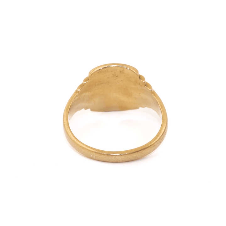 18k Gold x Textured Rectangular Signet Ring - Kingdom Jewelry