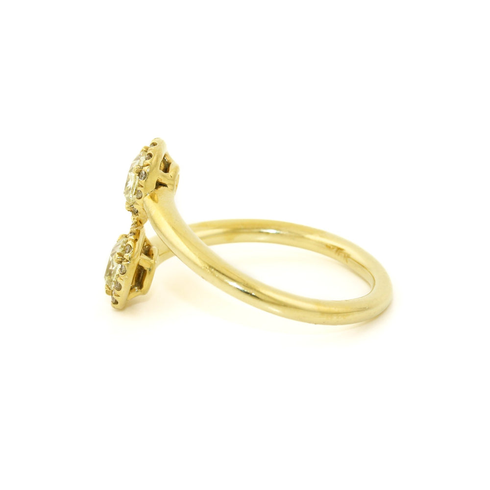 
                  
                    18k Gold x Twin .81ct Yellow Diamond Halo Bypass Ring - Kingdom Jewelry
                  
                