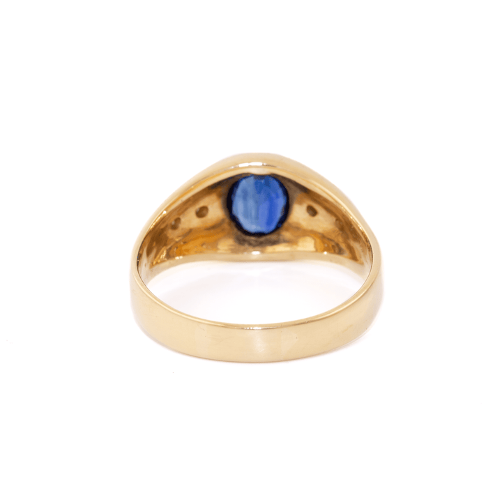 18k Gold x Victorian Sapphire & Diamond Gypsy Ring - Kingdom Jewelry