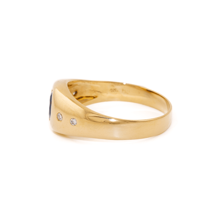 18k Gold x Victorian Sapphire & Diamond Gypsy Ring - Kingdom Jewelry