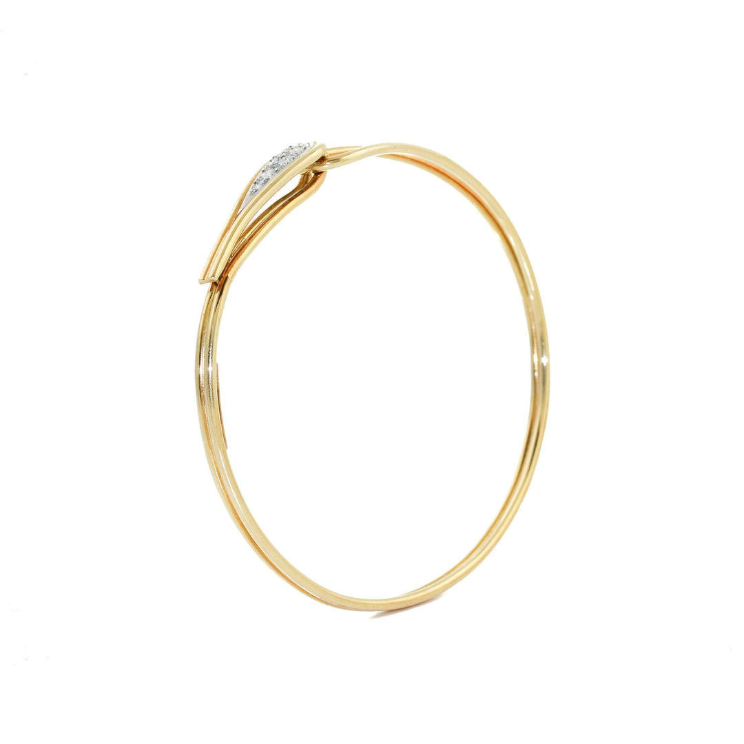 18K Gold x White Diamond Glamour Bangle - Kingdom Jewelry