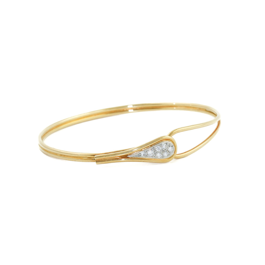 18K Gold x White Diamond Glamour Bangle - Kingdom Jewelry