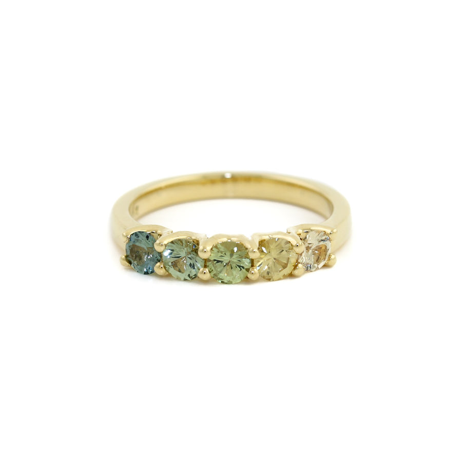 18K Green Ombre Sapphire Band - Kingdom Jewelry