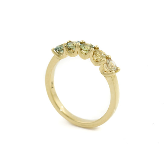 18K Green Ombre Sapphire Band - Kingdom Jewelry