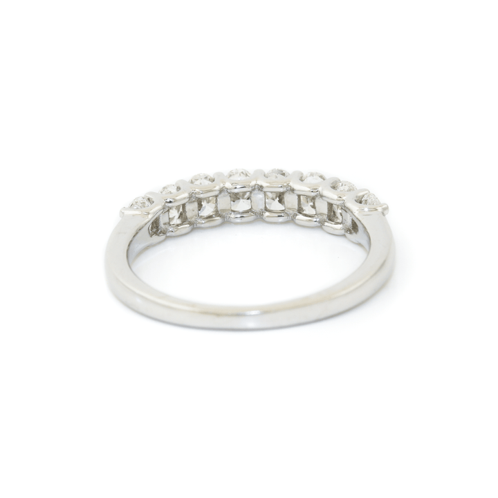 18k White Gold x 4mm .86ct Oval Diamond Octet - Kingdom Jewelry