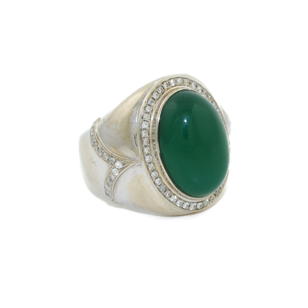 
                      
                        18k x Green Onyx & Pave Diamond Ring - Kingdom Jewelry
                      
                    