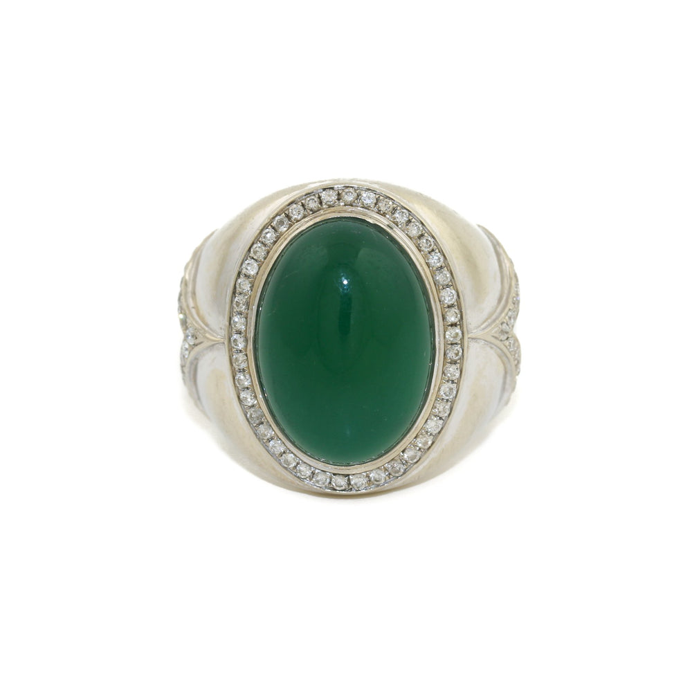 
                      
                        18k x Green Onyx & Pave Diamond Ring - Kingdom Jewelry
                      
                    