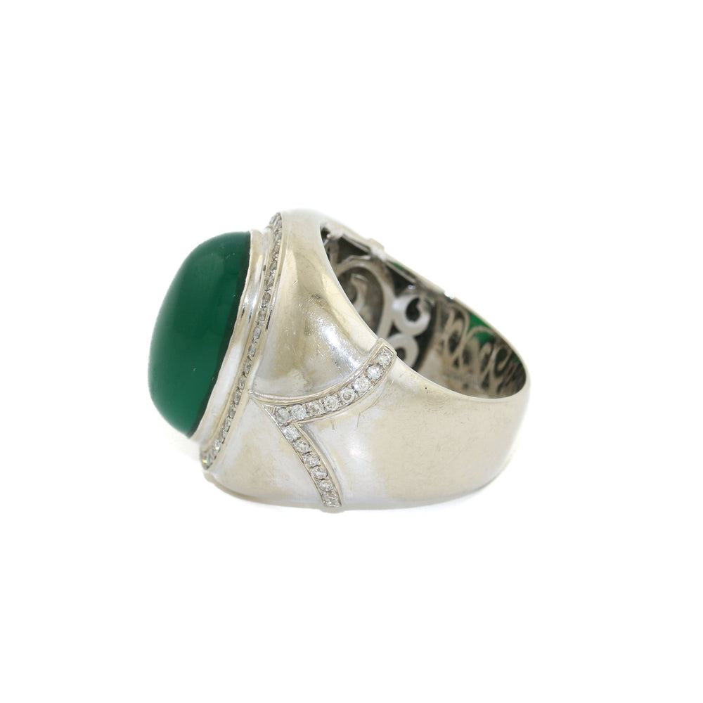 
                      
                        18k x Green Onyx & Pave Diamond Ring - Kingdom Jewelry
                      
                    