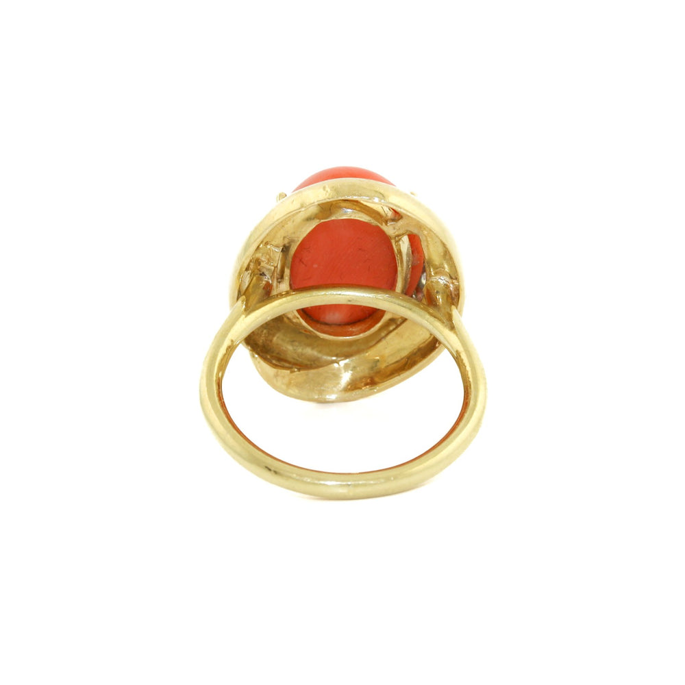 
                      
                        18k x Oval Coral & Diamond Snake Cocktail Ring - Kingdom Jewelry
                      
                    