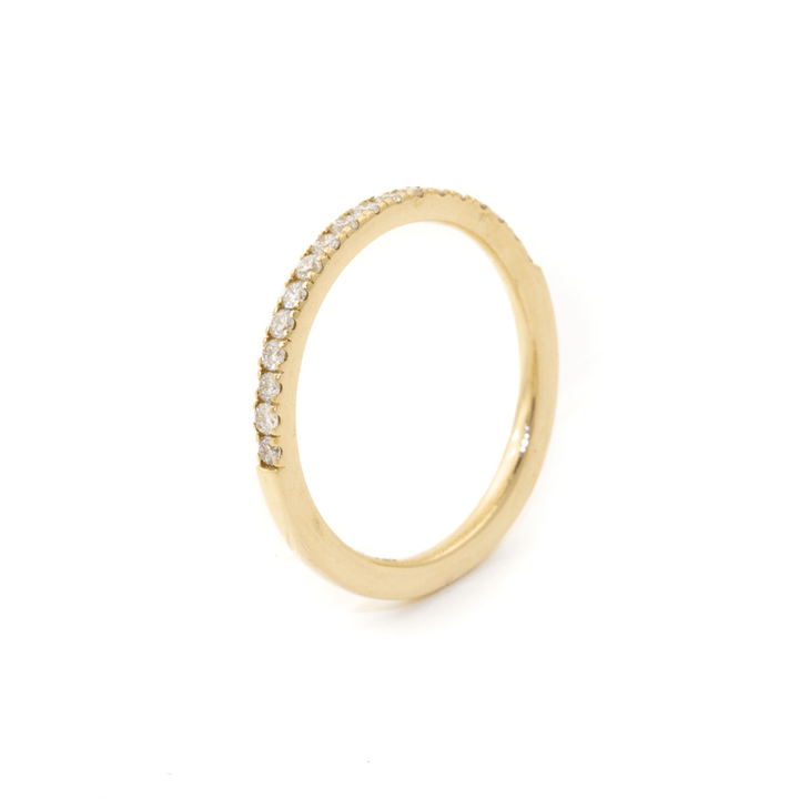 18k Yellow Gold x 2mm Pavé 0.25ctw Lab Diamond VVS+ EF ½ Eternity Band - Kingdom Jewelry