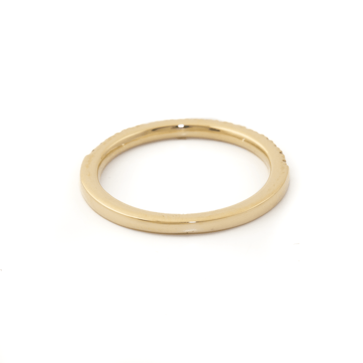 18k Yellow Gold x 2mm Pavé 0.25ctw Lab Diamond VVS+ EF ½ Eternity Band - Kingdom Jewelry