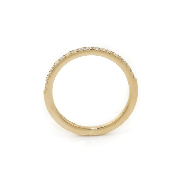 18k Yellow Gold x 2mm Pavé 0.25ctw Lab Diamond VVS+ EF ½ Eternity Band - Kingdom Jewelry
