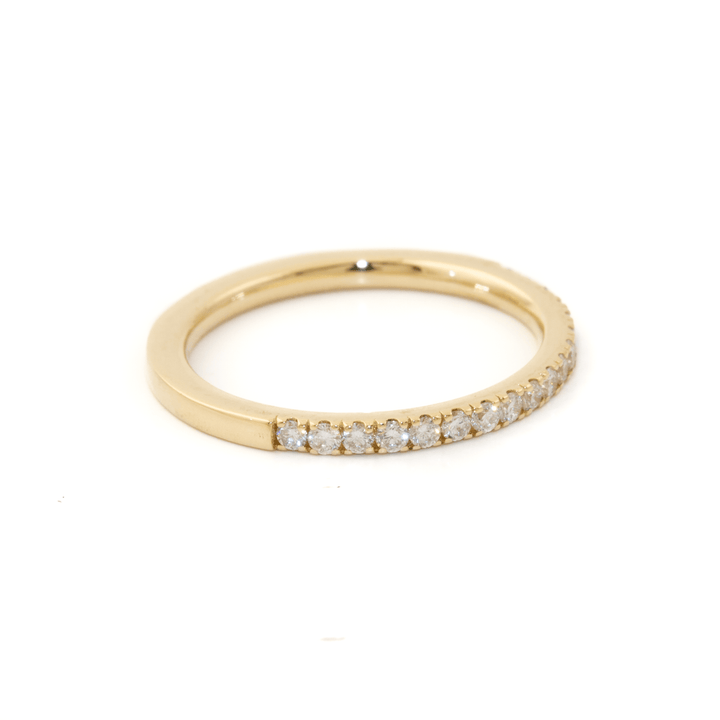 18k Yellow Gold x 2mm Pavé 0.25ctw Lab Diamond VVS+ EF ½ Eternity Band - Kingdom Jewelry
