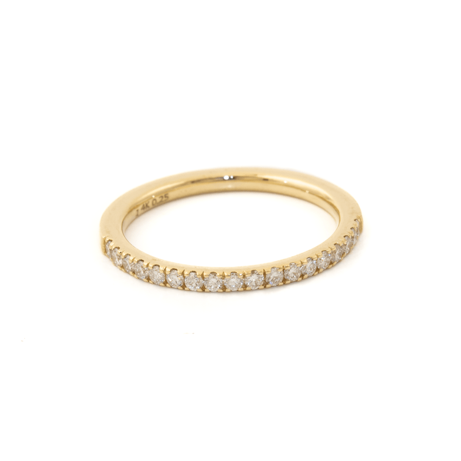 18k Yellow Gold x 2mm Pavé 0.37ctw Lab Diamond VVS+ E Channel Band - Kingdom Jewelry