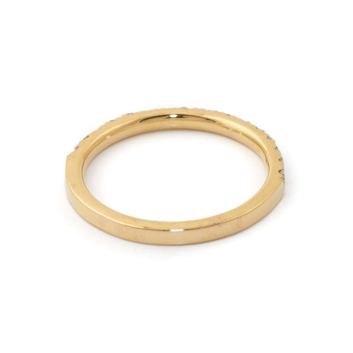 18k Yellow Gold x 2mm Pavé 0.37ctw Lab Diamond VVS+ E Channel Band - Kingdom Jewelry