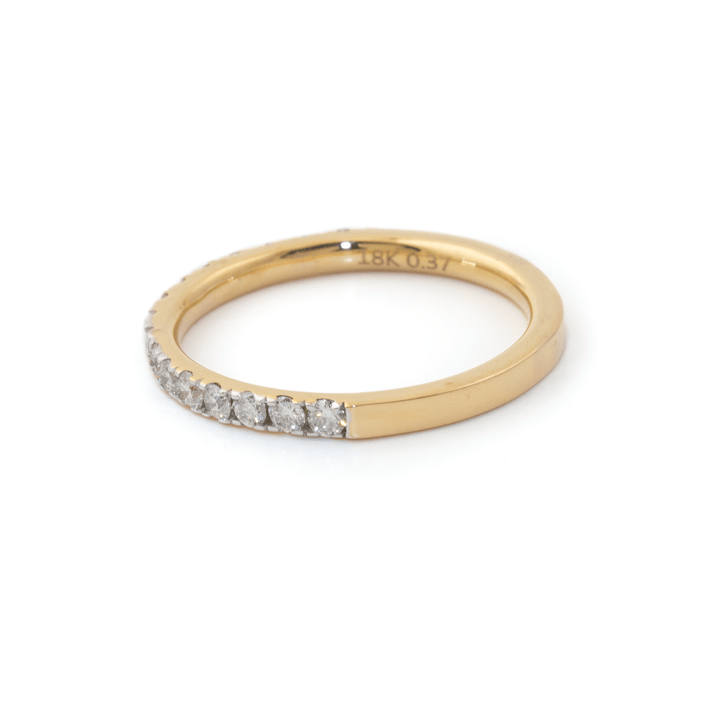 18k Yellow Gold x 2mm Pavé 0.37ctw Lab Diamond VVS+ E Channel Band - Kingdom Jewelry