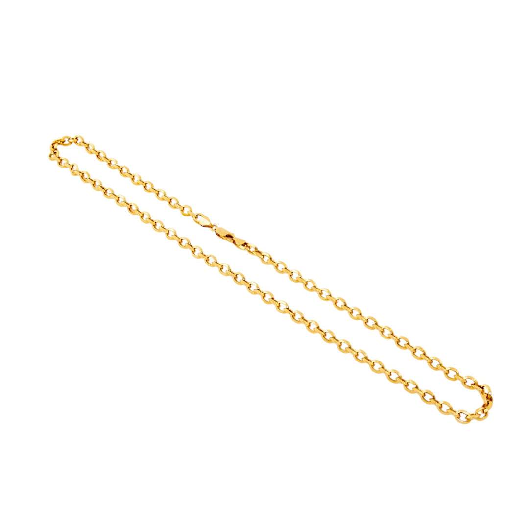 18k Yellow Gold x 4mm Knife-Edge Cable Link Chain Necklace - Kingdom Jewelry