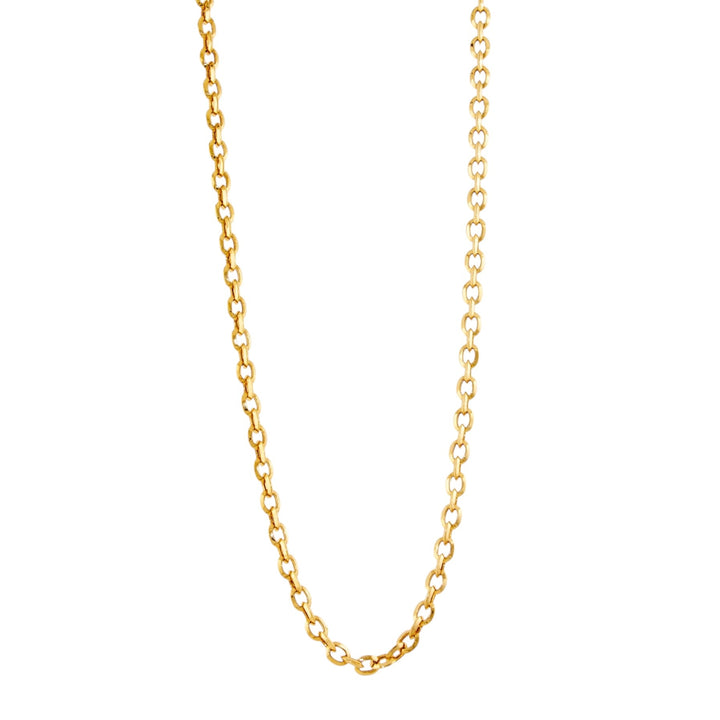 18k Yellow Gold x 4mm Knife-Edge Cable Link Chain Necklace - Kingdom Jewelry