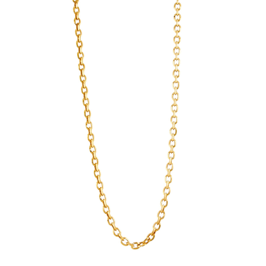 18k Yellow Gold x 4mm Knife-Edge Cable Link Chain Necklace - Kingdom Jewelry
