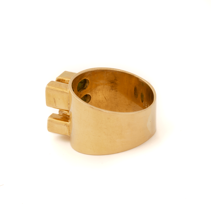 18k Yellow Gold x Abstract 1.3cm Emerald Broad Band - Kingdom Jewelry