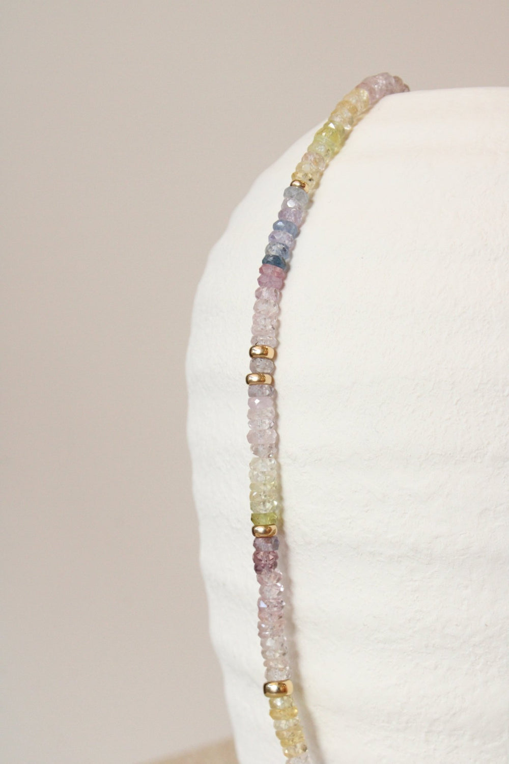 19" Aria Pastel Gradient Sapphire Gem Strand x 14K Gold Beads - Kingdom Jewelry