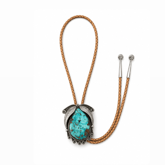 1970's Navajo X American Turquoise Bolo - Kingdom Jewelry