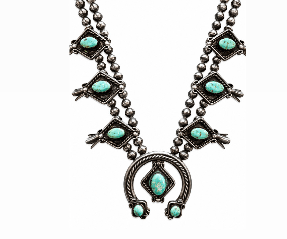 1970's Turquoise Squash Blossom - Kingdom Jewelry