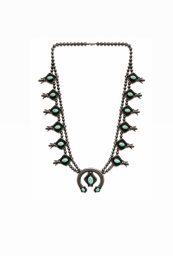 1970's Turquoise Squash Blossom - Kingdom Jewelry