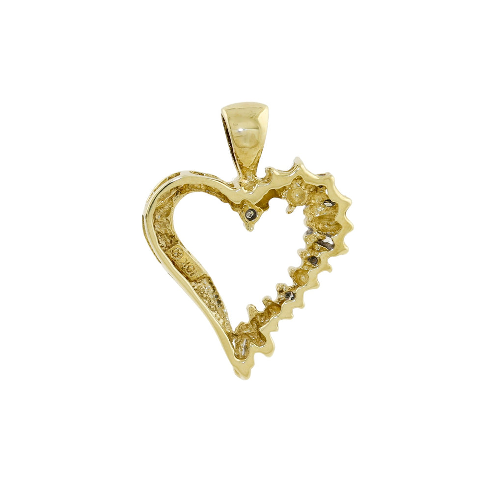 
                      
                        14K Gold x Semi-Baguette Diamond Heart Pendant
                      
                    