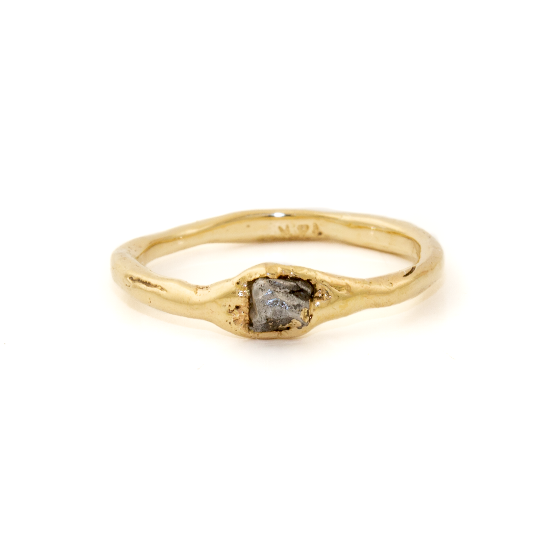14k Gold x Rustic "Campo Del Cielo" Argentinian Metorite Chip Band